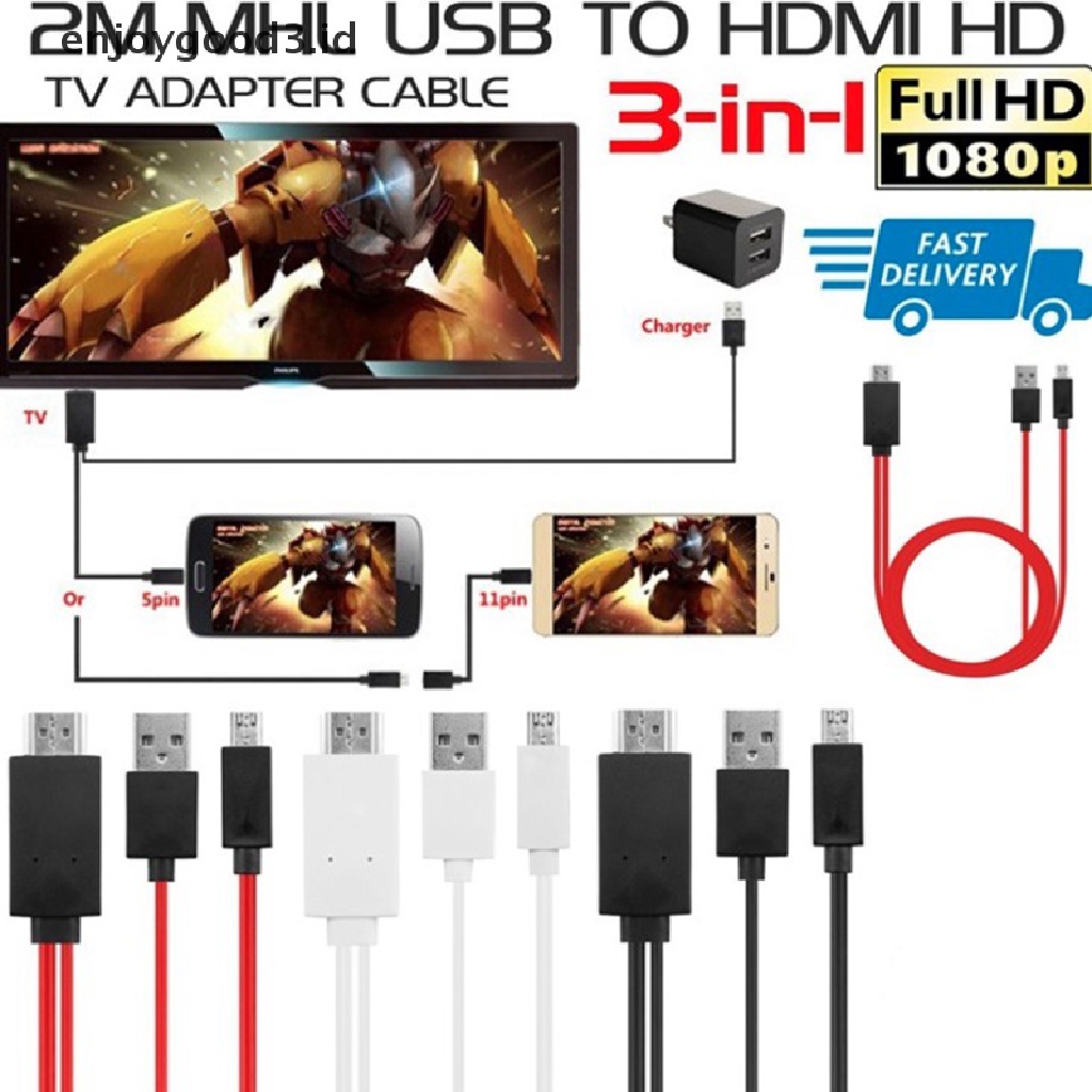 [Rready Stock] 2020baru Adaptor Kabel TV Micro USB Ke HDMI 1080P HD Untuk Ponsel Android 2m (ID)