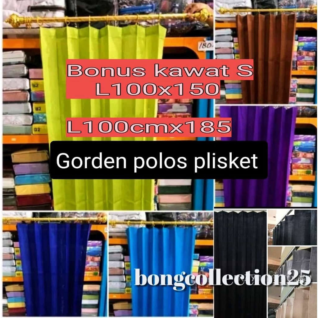 Gorden plisket polos/Korden Wajik/Horden Pintu jendela / Horden murah / FREE KAWAT S