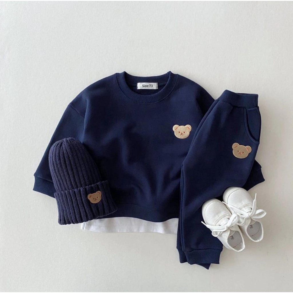 BEFAST - ZFS OOTD ONESET WANITA KILA / HUNTER BEAR KID ONE SET SWEATER JOGGER PANTS / Oneset Kids Terbaru / Pakaian Santai Casual Anak Perempuan / Set Atasan Sweater+Celana Panjang / Outfit Anak Jalan-jalan / Setelan Anak Motif / OOTD Baju Anak Tidur