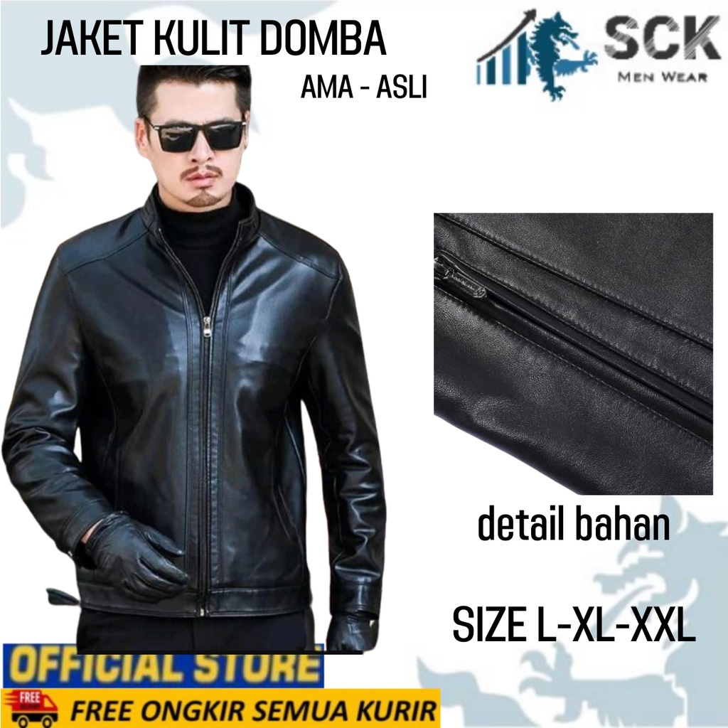 Jaket Pria KULIT DOMBA - AMA Asli Krah Shanghai Halus size L-XXL / Pakaian Laki Racing / Perlengkapan Otomotif - sckmenwear GROSIR