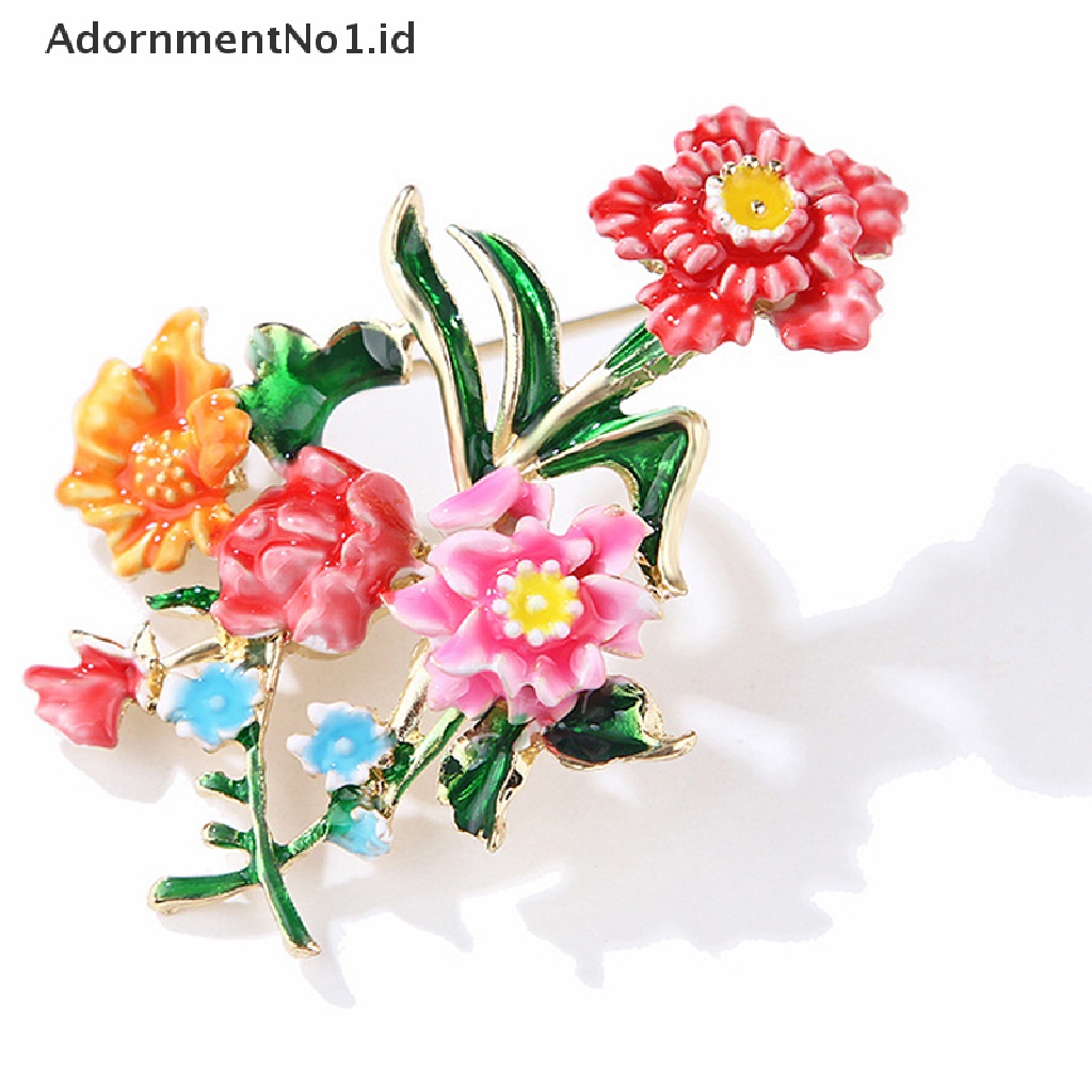 [AdornmentNo1] Bros Peony Enamel Warna-Warni Untuk Wanita Enamel Yang Indah Bros Bunga Besar Desain Baru Sweater Pin Mantel Gaun Perhiasan Hadiah [ID]