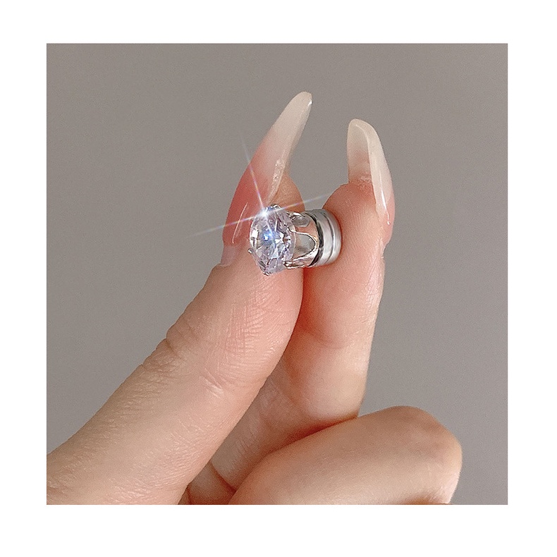 Anting Tanpa Tindik Ear Bone Pin Magnetic Stud Earrings Magnet Zircon Anting Stud Untuk Wanita Klip Telinga