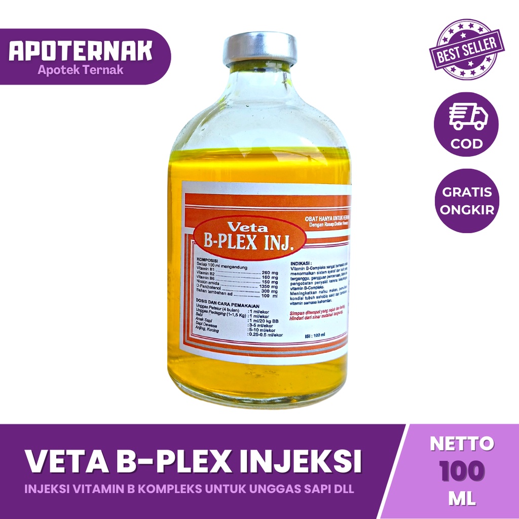 VETA B PLEX Injeksi 100 ml | Injeksi Vitamin B Compleks Complex Komplek Kompleks Komplex | SAVETA