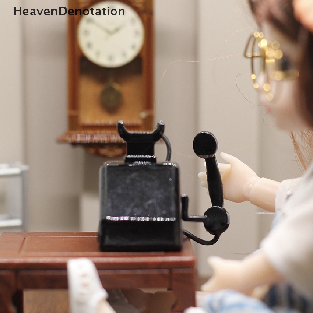 [HeavenDenotation] Aksesoris Pemandangan Rumah Boneka model vintage model Telepon shoog scene props HDV