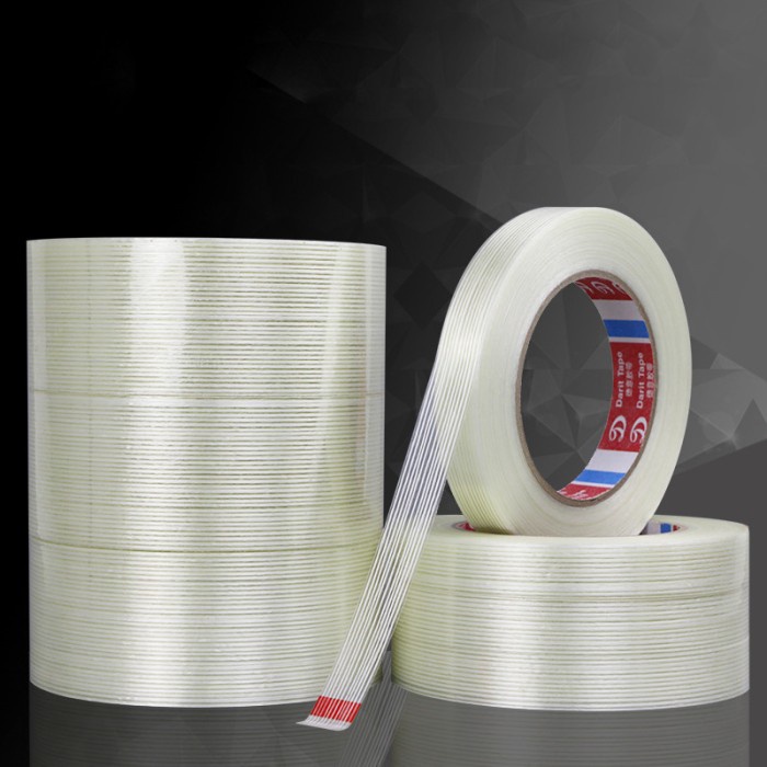 Lakban Double Tape Super Strong Lengket Tipe Grid Fiber Panjang 25 M