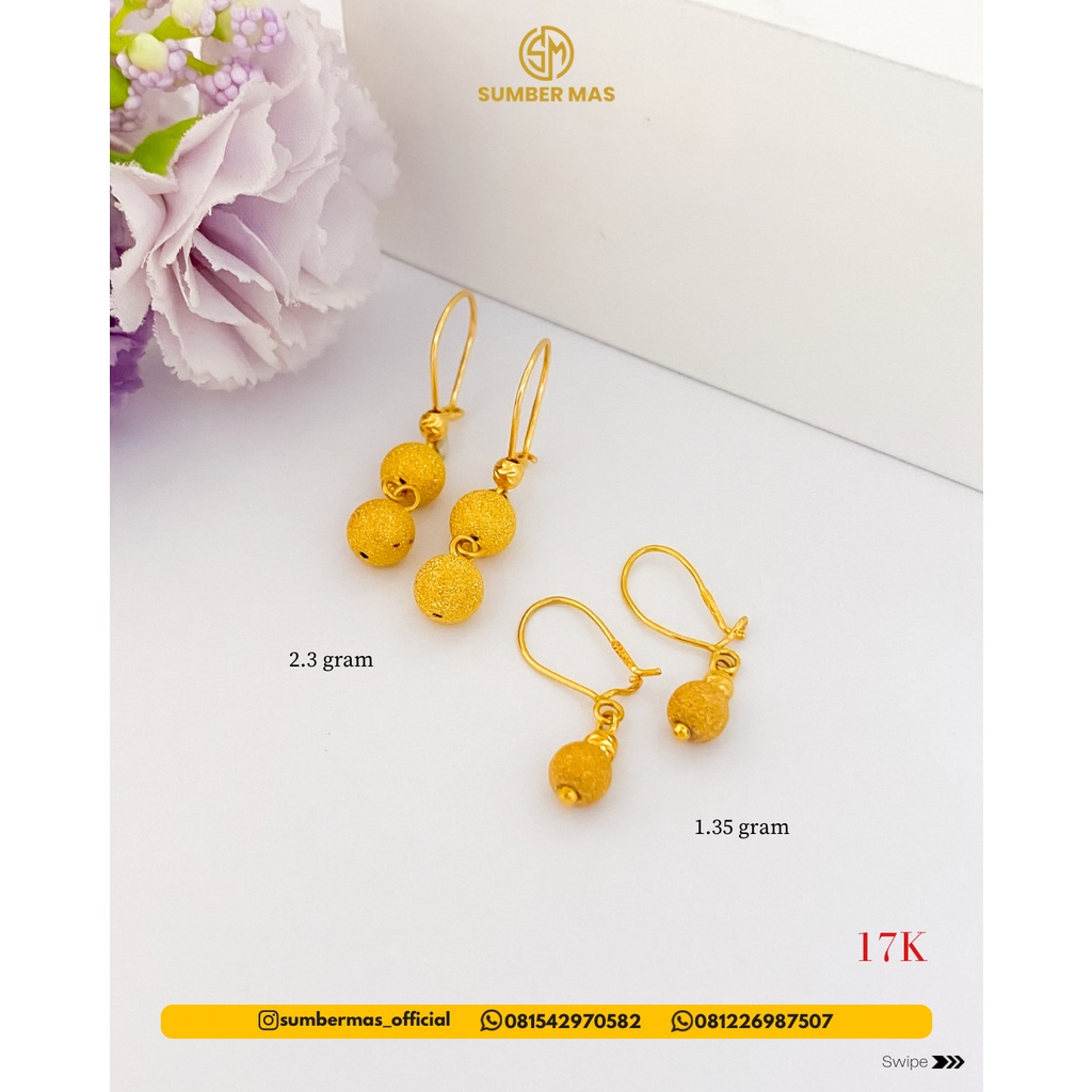 DI*R BALL EARRINGS 17K - SUMBER MAS