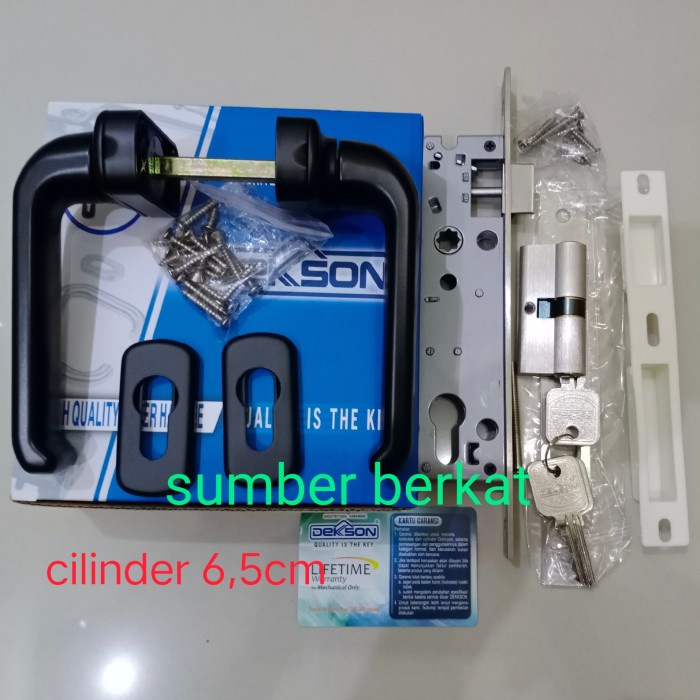 Gagang Handle Pintu Aluminium Dekson Lhr 0816 Hitam + Kunci Set