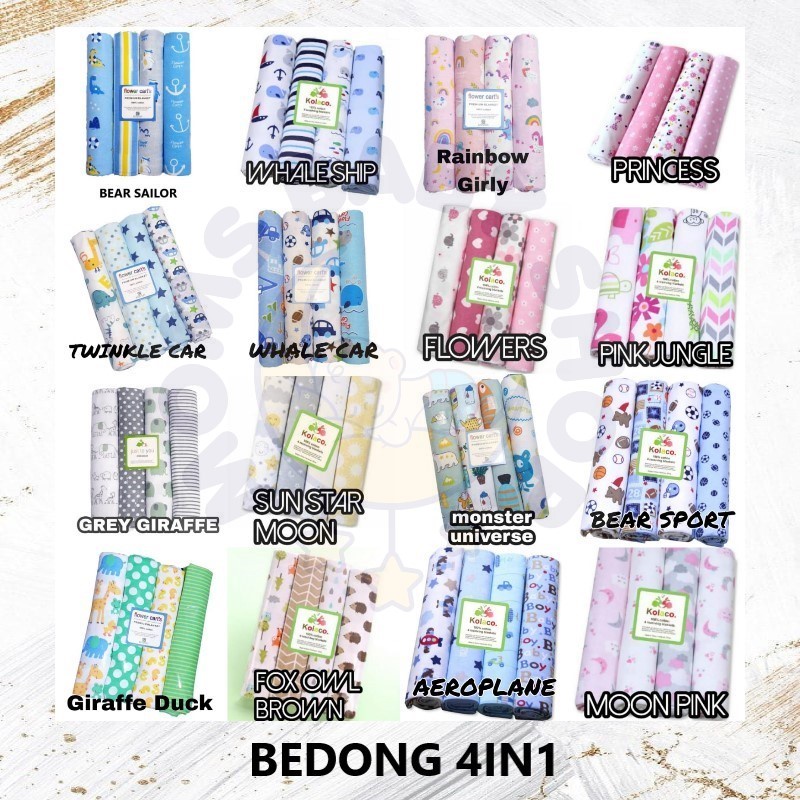 MOMS_ Bedong 4IN1 [ Bisa Pilih Motif ] Flower Carts