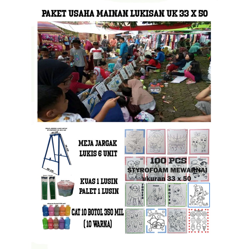 

Paket usaha lengkap Mainan lukis styrofoam jumbo uk 33 x 50
