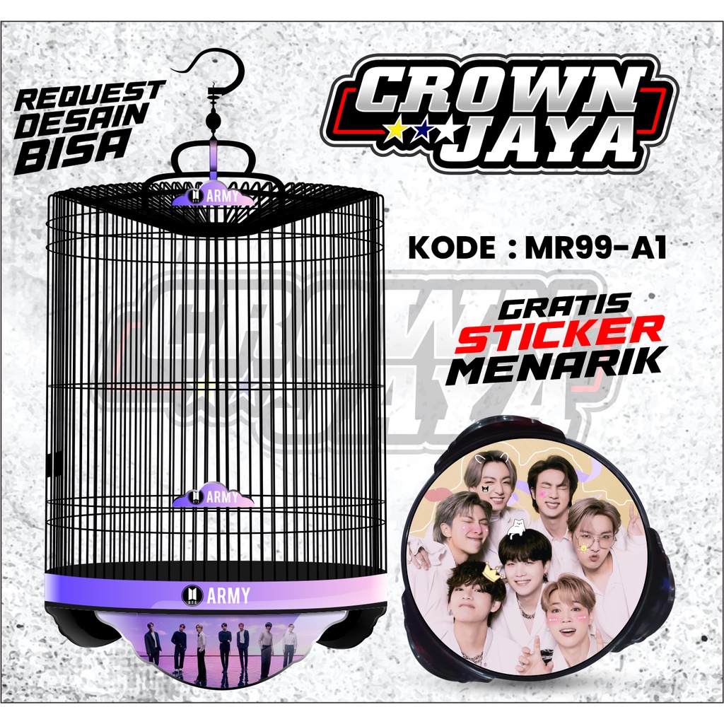 STIKER Tebok Murai - Stiker Decal Kandang BNR Tebok Bulat No 1 No 2 No 3 Karakter ARMY BTS - Aksesor