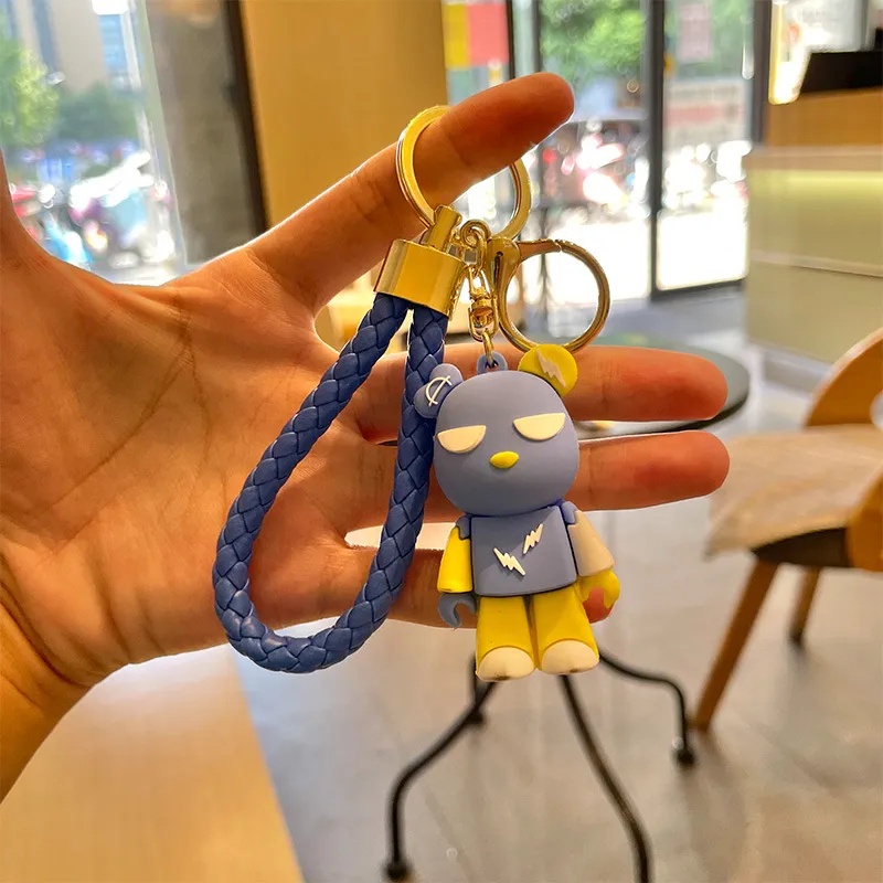 Fashion Tas Handphone Hias Liontin Souvenir Hadiah Kartun Beruang Petir Gantungan Kunci Indah Untuk Teman Pasangan Gantungan Kunci Mobil Boneka Lucu Kreatif