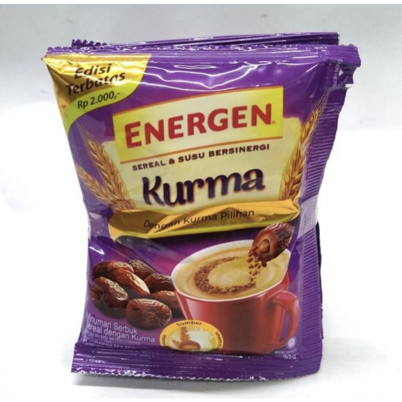 

Energen kurma 30gr 1 renceng isi 10 sachet