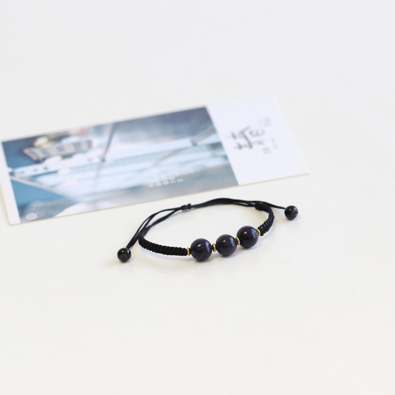 Gelang Ethnic Style Braided Blue Sandstone Bracelet