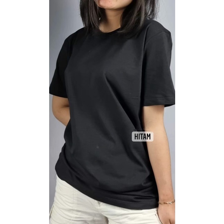 Kaos Polos Warna Hitam Premium 100% Cotton Combad Pria Wanita (Unisex) Tangan Pendek Original Distro Kaos Polos Pocket Pria Dan Wanita Baju Polos Distro Pria Cotton Combed 30S