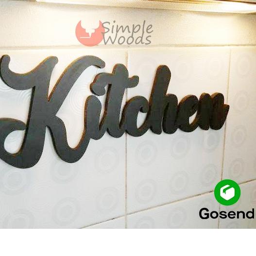 ➢ Tulisan Kitchen Huruf Kayu Hiasan Dinding Dapur ✧