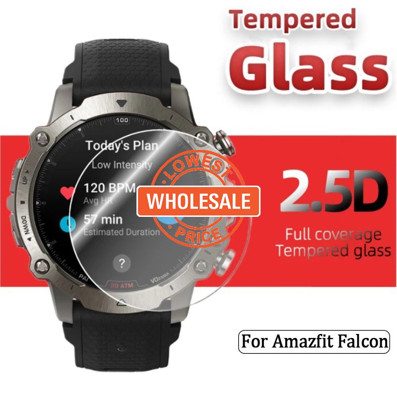 [Harga Grosir] Full Cover Anti Gores Tempered Glass Film Untuk Amazfit Falcon Smartwatch HD Film Pelindung Layar Jernih Untuk Huami Amazfit Falcon