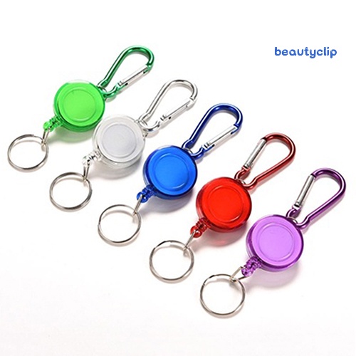 [BP] 1pc Hadiah Gantungan Kunci Label Carabiner Tali Ditarik Warna-Warni Tahan Lama