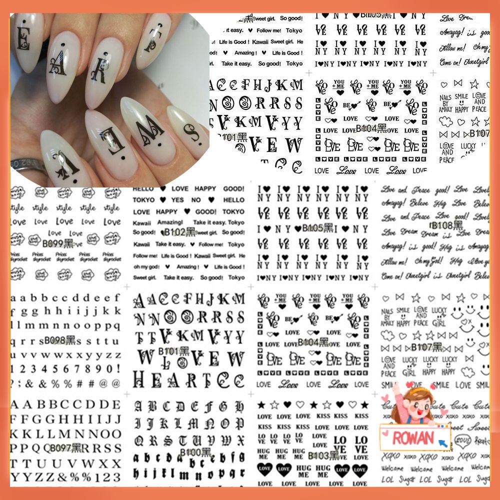 R-flower Nail Art Sticker New 12gaya DIY Beauty Love Text Manicure Decor