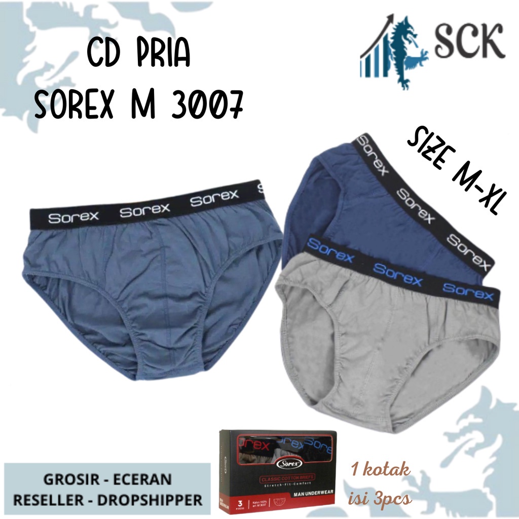 [ISI 3] CD Pria SOREX 3007 Karet Boxer / Boxer CD Cowok SOREX - sckmenwear GROSIR