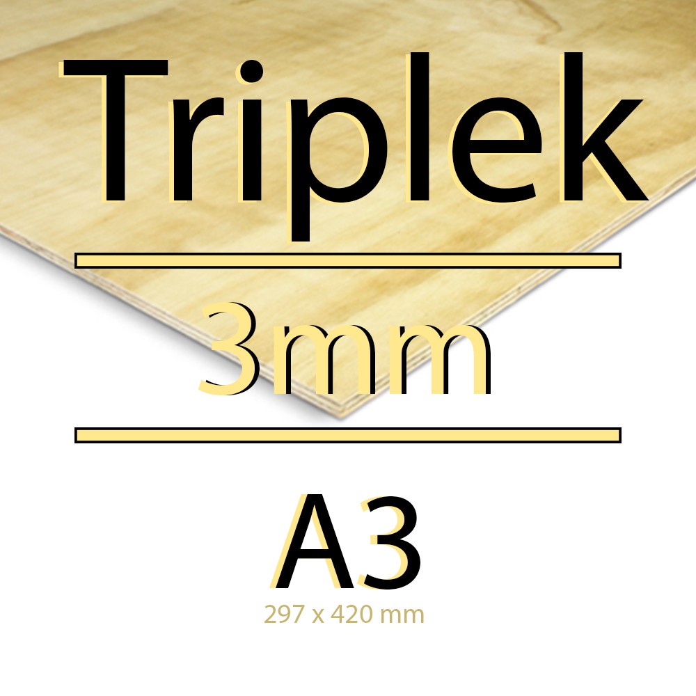 TRIPLEK LEMBARAN 3MM A3 100% ORIGINAL POTONGAN