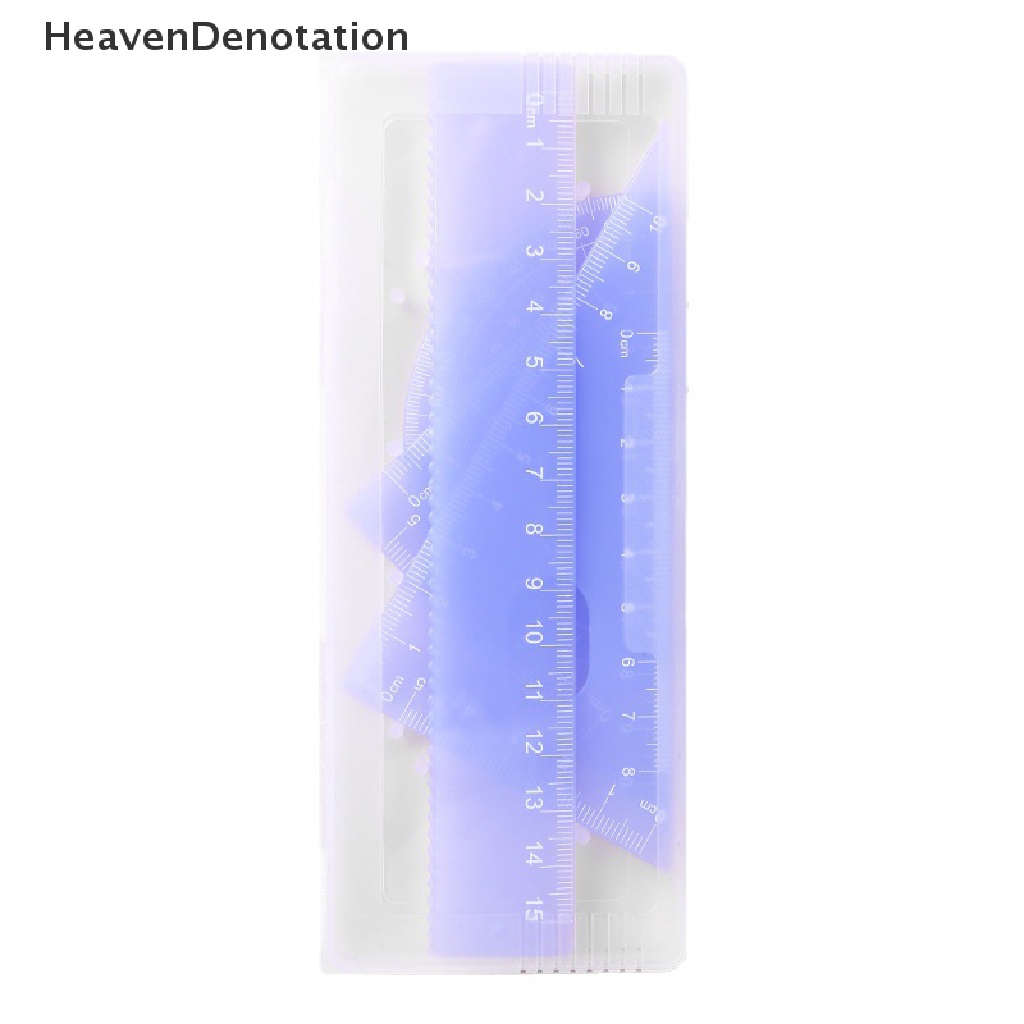[HeavenDenotation] 4pcs Transparan Jelly Colored Plastik Penggaris Set Siswa Matematika Geometri Penggaris Set Untuk Penggaris Segitiga Penggaris Lurus Busur Derajat Paing Penggaris HDV