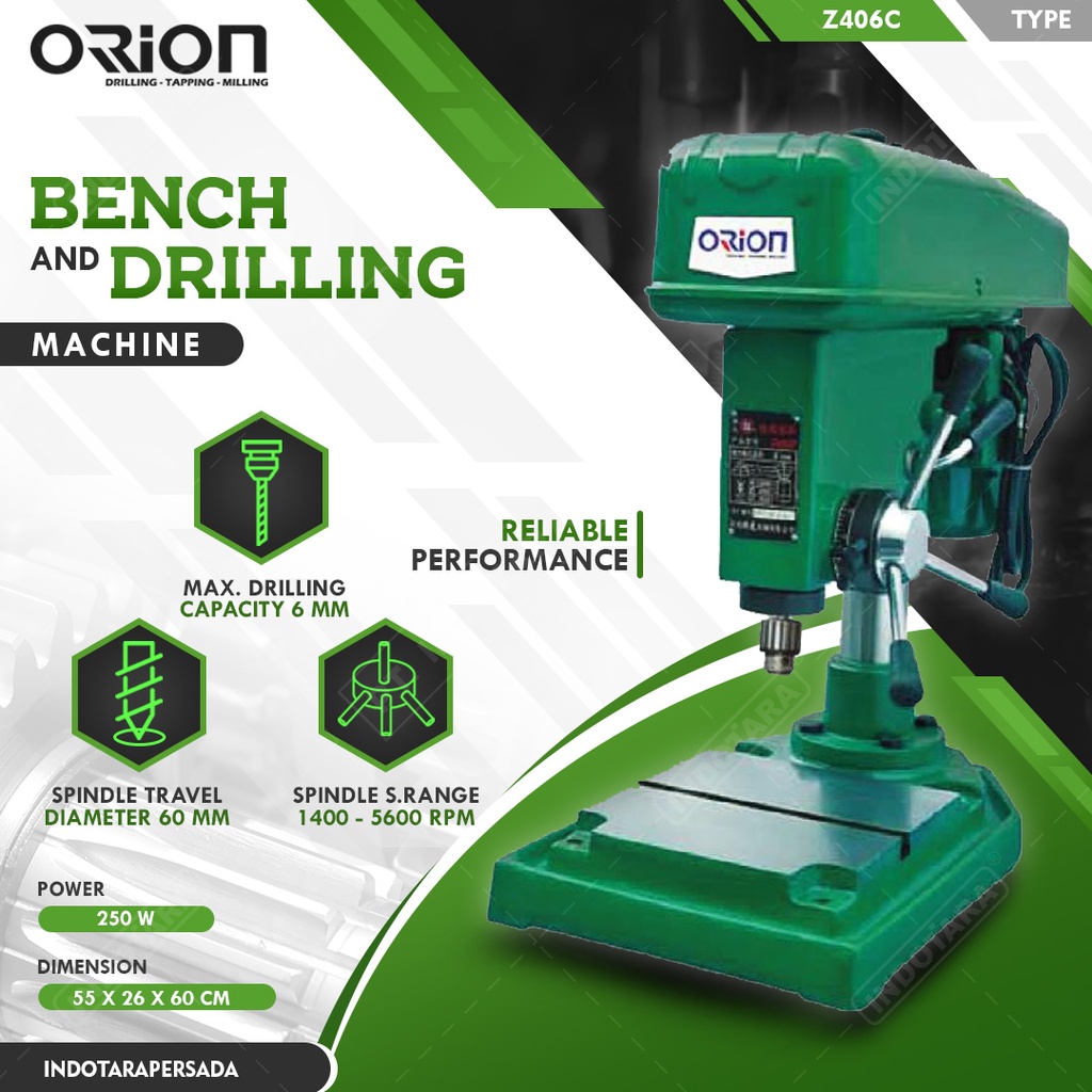 Mesin Bor Duduk Orion Industrial Bench Drill Z406C