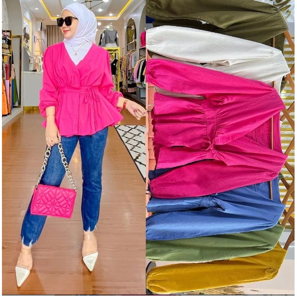 Baju Atasan Wanita LULA CARDY BO Bahan Linen Crinkle Atasan Remaja Kekinian OOTD Untuk Wanita Remaja