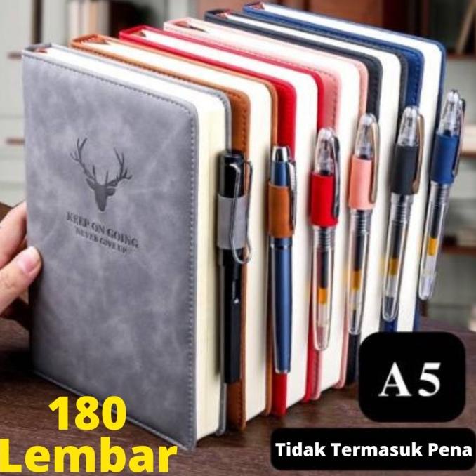 

Buku Catatan Notebook A5 Aesthetic 180 Lembar Tebal Cover Kulit PU HOT SALE