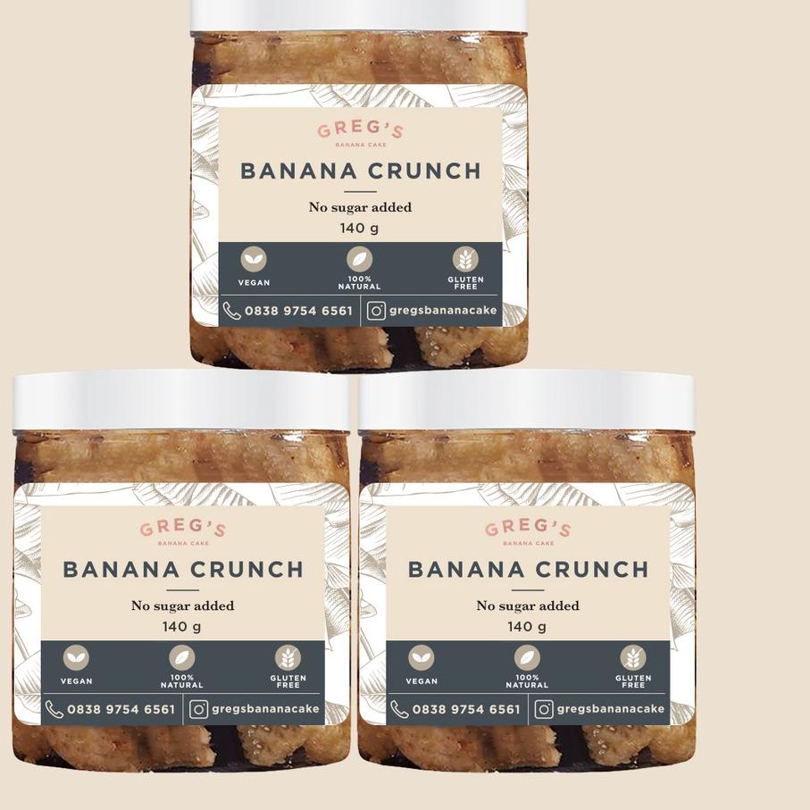 

✤ Set/3 jars Greg’s Banana Crunch 140gr ♡