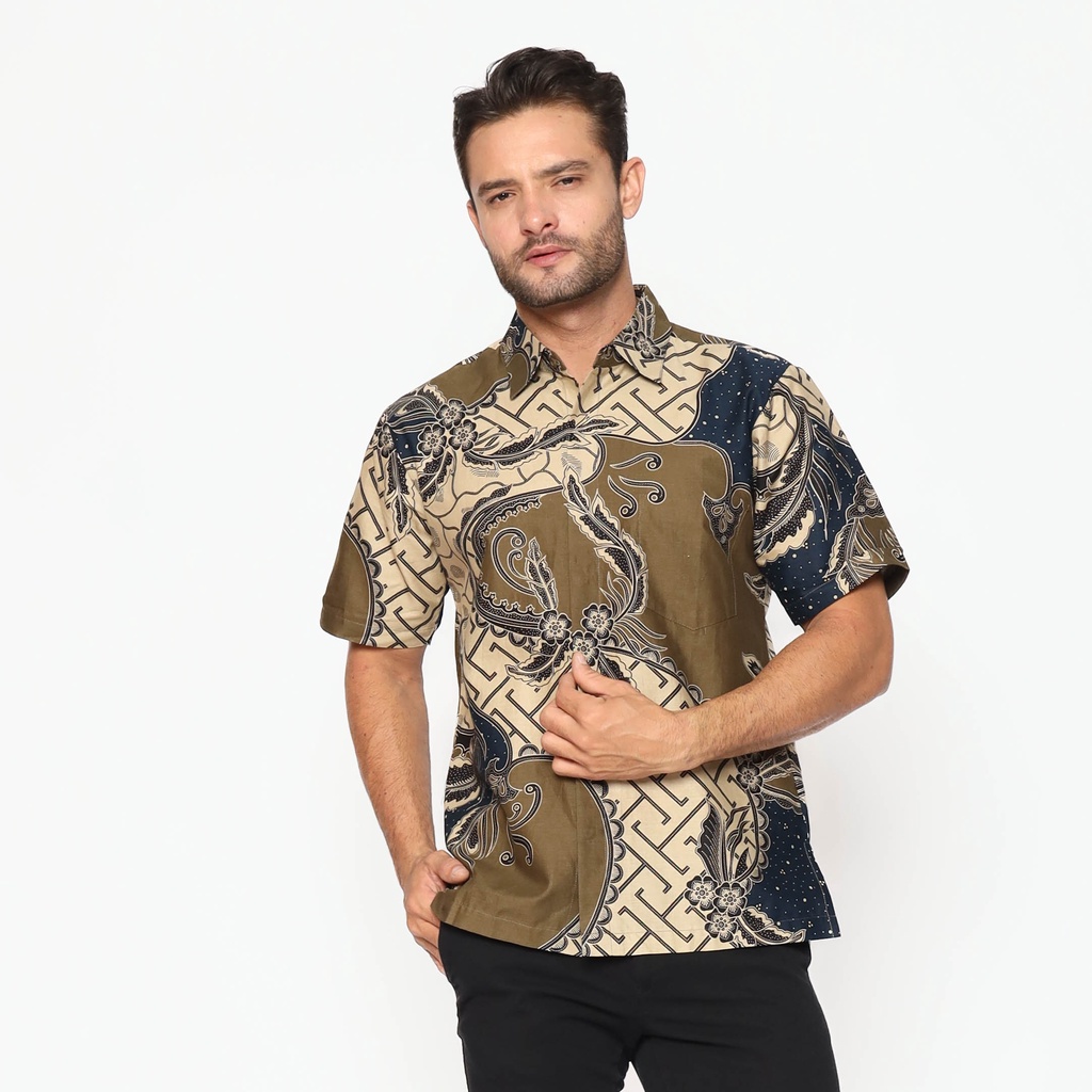Kemeja Batik Pria - Bhatara Batik Levin - Atasan Kemeja Batik Lengan Pendek
