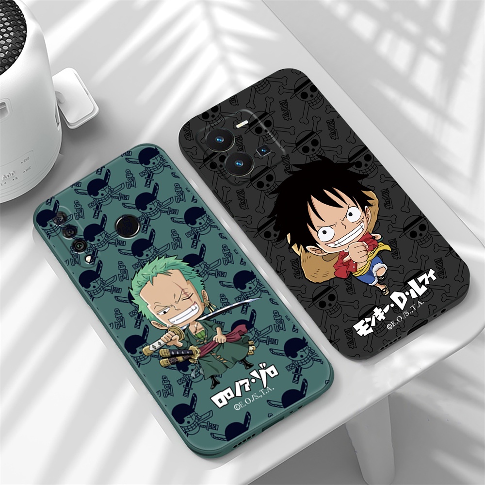 Oppo A17 A17K A57 2022 A77S A16K A15 A55 A95 A54 A53 A12 A5S A7 A3S A31 A52 A94 A74 A37 F9 A1K Kartun Sea King Luffy Zoro Chopper Karakter Soft Case Dengan Tali BY