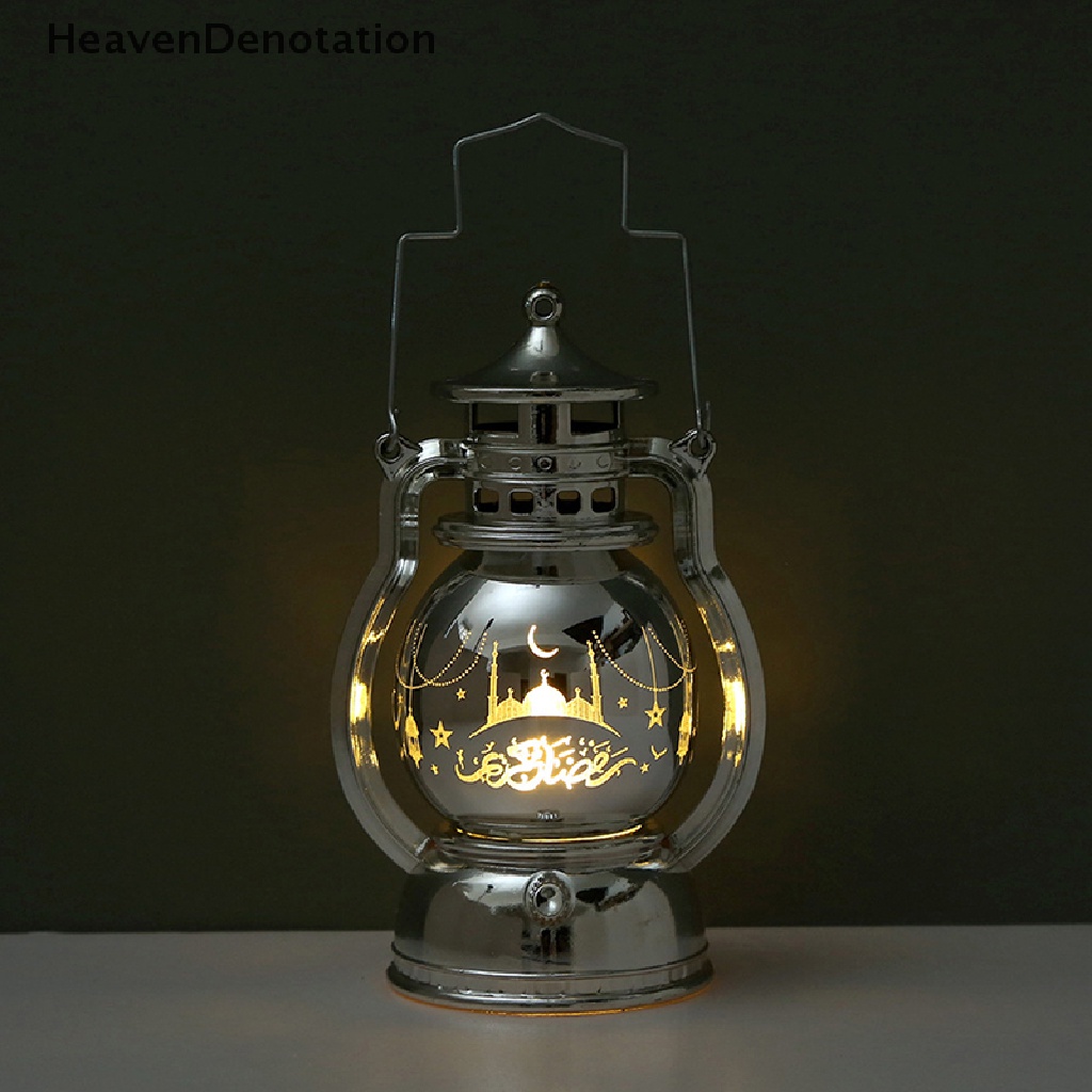 [HeavenDenotation] New Eid Mubarak Lampu Minyak LED Ornamen Islam Muslim Perlengkapan Dekorasi Pesta Kareem Ramadan Lentera Angin Dekorasi Lebaran Untuk Rumah HDV