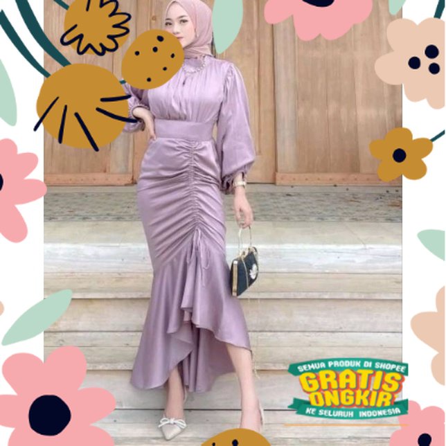 Dress Kondangan Serut Wiru / Dress Viral / Gamis Murah / Bridesmaid Muslim / Gamis Bridesmaid / Dres