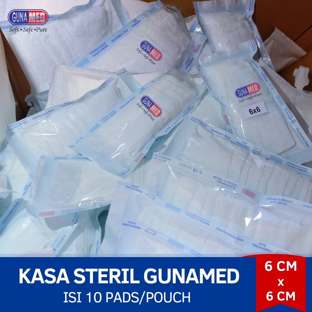 KASA STERIL UKURAN 6CM X 6CM  ISI 10PCS/POUCH