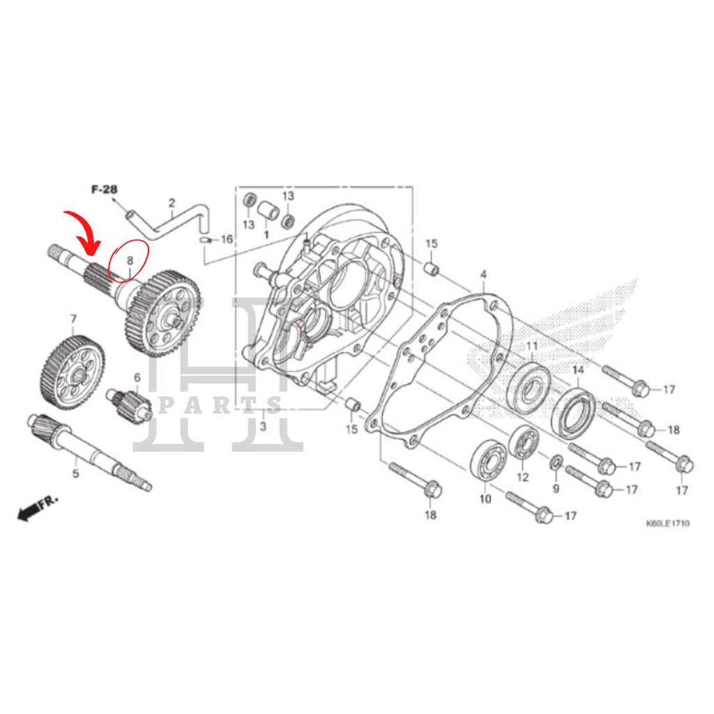 GIGI GIR RASIO AS RODA BELAKANG GEAR COMP FINAL VARIO 125 150 ESP K59J K60R K2V 23430-K59-A70 ASLI ORIGINAL AHM HGP HONDA