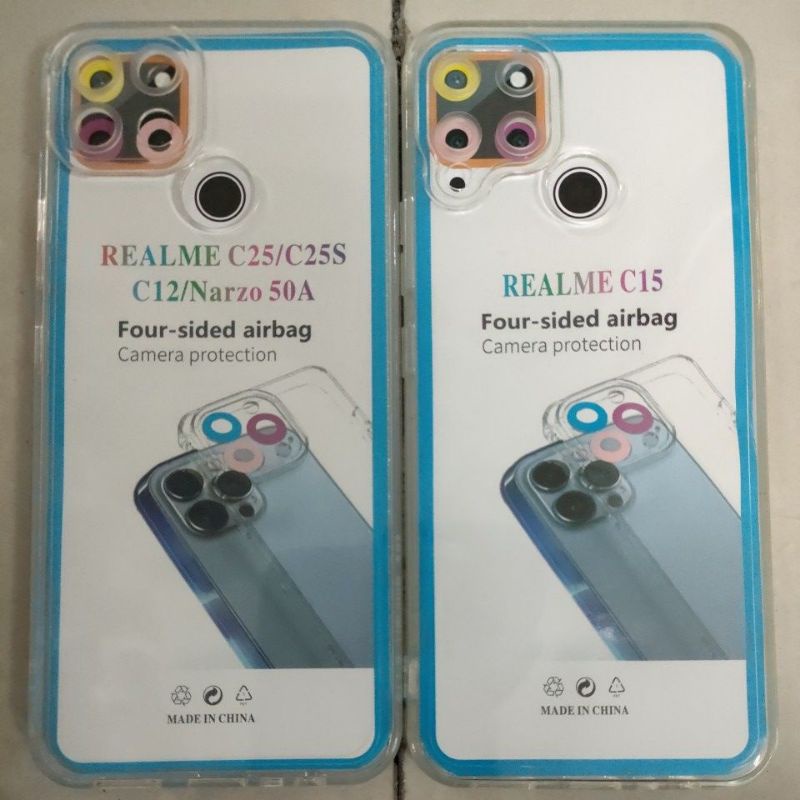 Softcase case slikon kondom bening type Hp realme C25/C12/C15 CLEAR BAG SPACE TPU pelindung camera kamera