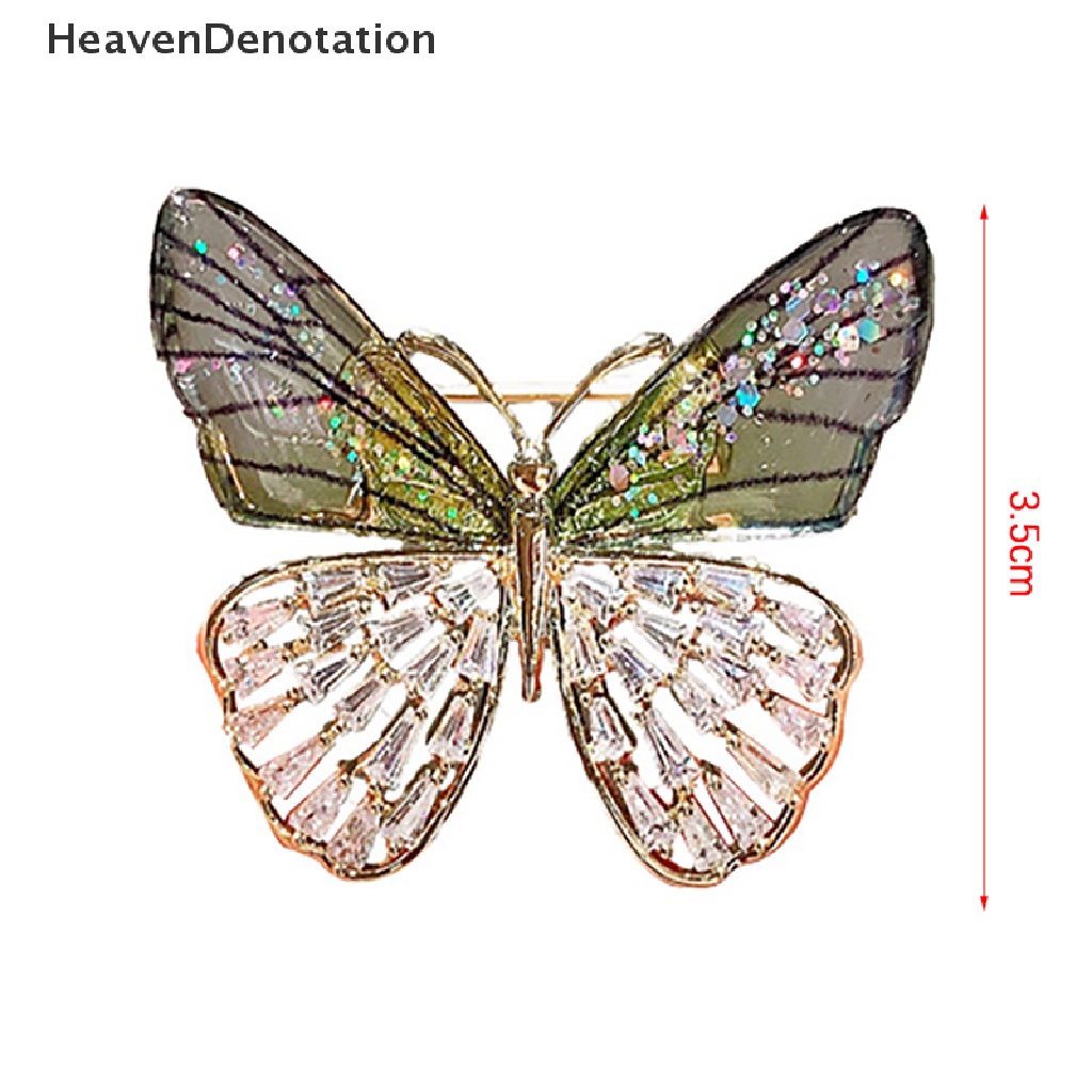 [HeavenDenotation] Fashion Jewelry Premium Brooch Elegant Mixed Coloured Crystal Butterfly Brooch Pins HDV