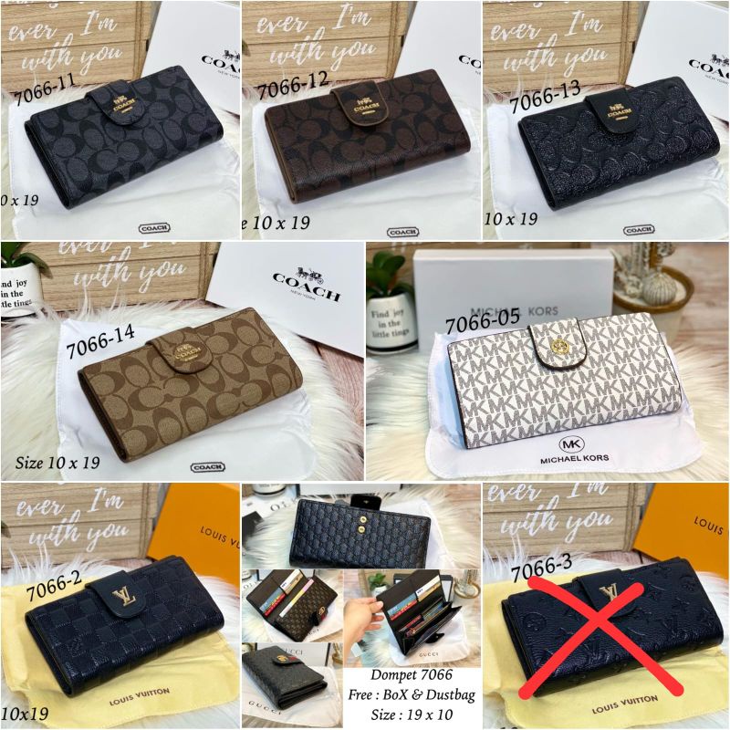 Dompet Lipat panjang Lidah/Dompet wanita free Box kode 7066