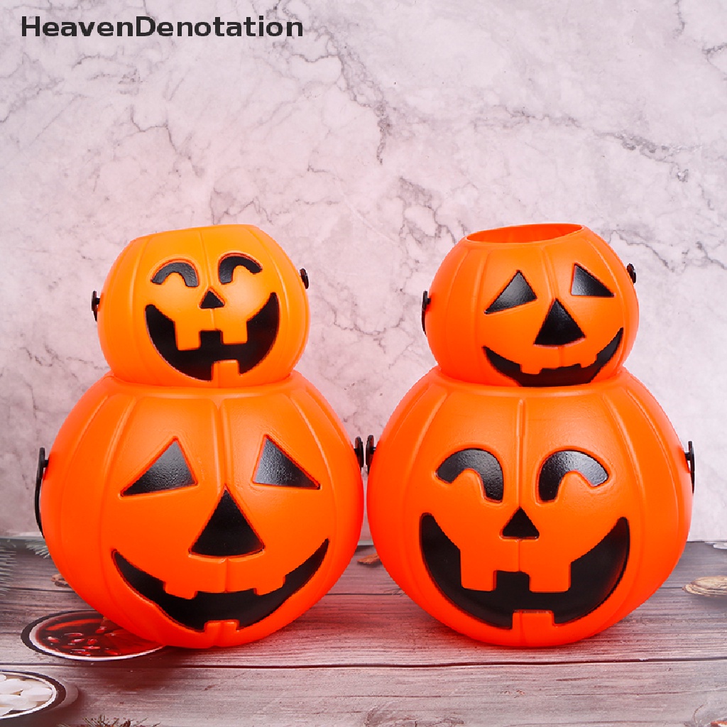 [HeavenDenotation] Halloween Christams Party Props Ember Labu Plastik Candy Box Halloween Dekorasi HDV