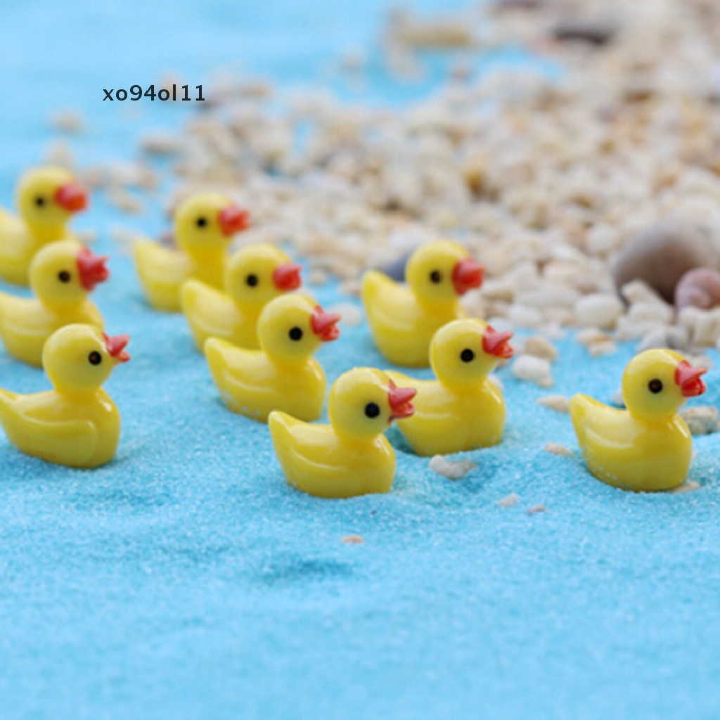 Xo 10pcs Miniatur Resin Bebek Kuning Rumah Boneka Kerajinan Peri Dekorasi Taman OL