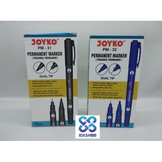 Spidol Dua sisi / Double Tip Permanent Marker Joyko PM-31