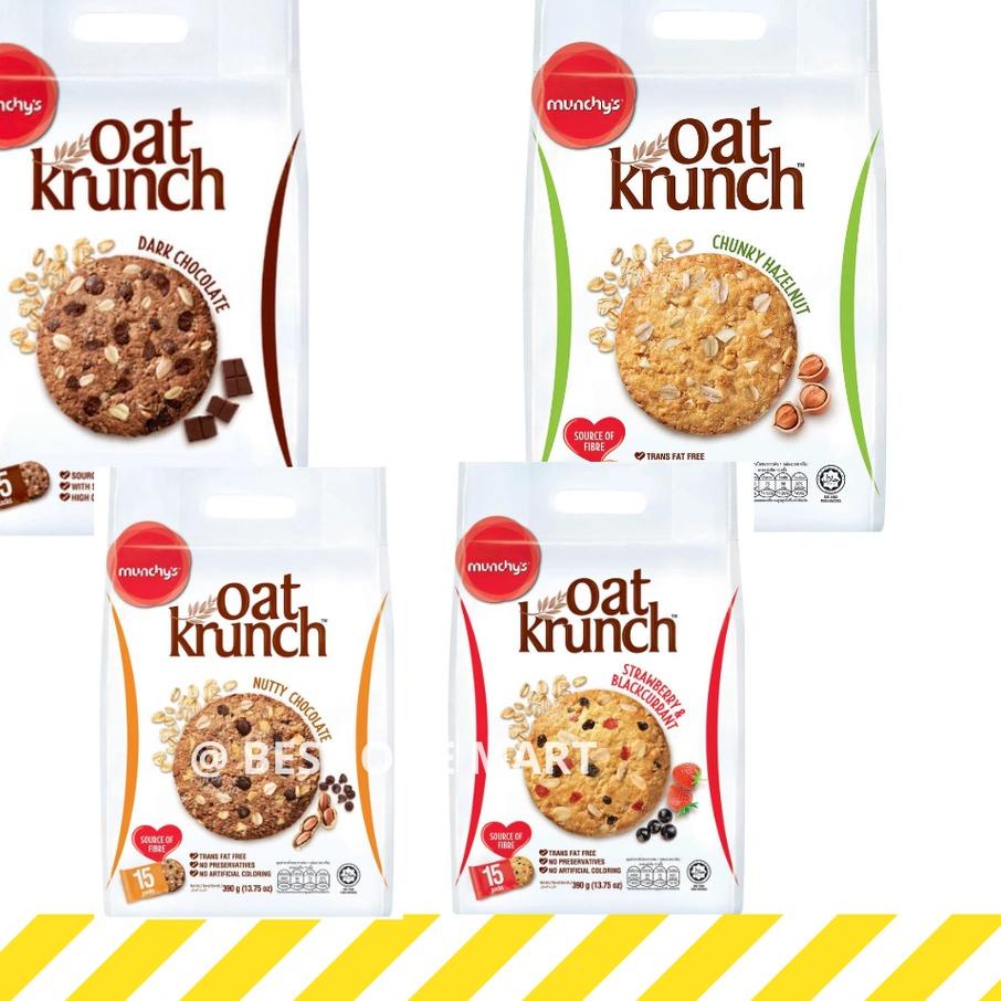 

۝ Munchys Oat Krunch 390 g - Dark Chocolate - Chunky Hazelnut - Strawberry Blackcurrant ➼