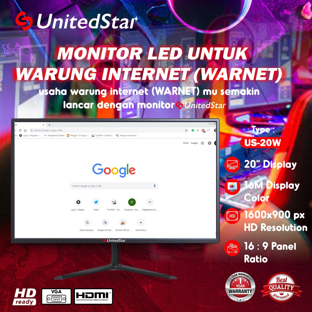UnitedStar-LED Monitor-Layar komputer-monitor komputer-layar monitor komputer-layar komputer gaming-