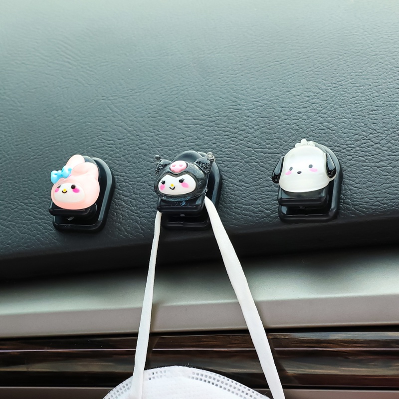 Indah Kartun Hewan Mobil Hooks Organizer/Auto Sticky Klip Storaging Gantungan Multifungsi Mini Self-Adhesive Holder