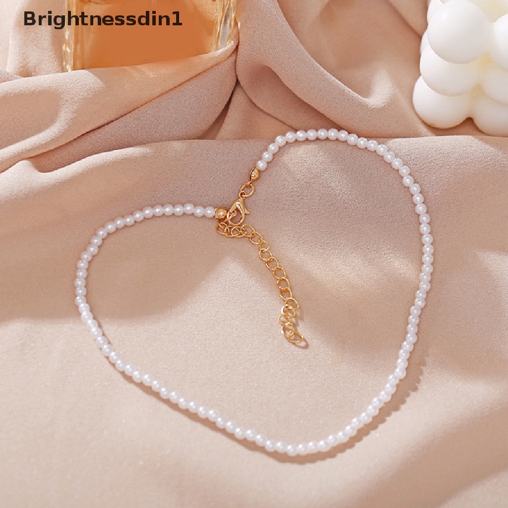 [Brightnessdin1] Vintage Mutiara Imitasi Choker Kalung Rantai Goth Kerah Untuk Wanita Fashion Pesona Pesta Pernikahan Perhiasan Hadiah Aksesoris Butik