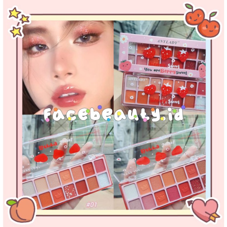 EYESHADOW STRAWVERRY PALETTE 14 WARNA BERRY SWEET 967