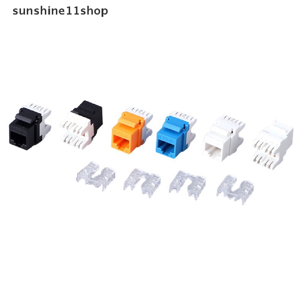 Sho CAT6 RJ45 Keystone Jack Female Coupler Insert Snap-in Connector Socket Adaptor Port Ethernet Wall Jack Punch Down Konektor Modul Keystone N