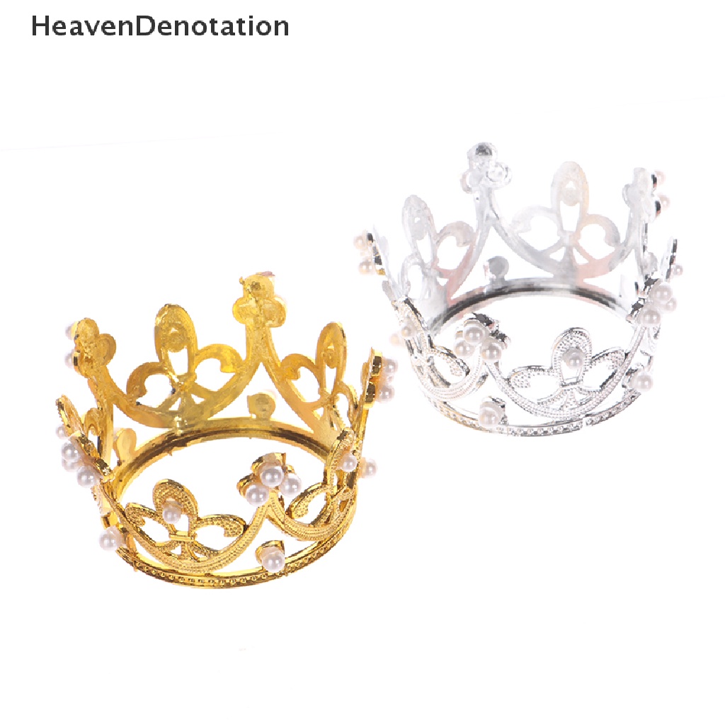 [HeavenDenotation] Mahkota Ulang Tahun Mini Dekorasi Kue Berlian Imitasi Peach Heart Crown Baking Decor HDV