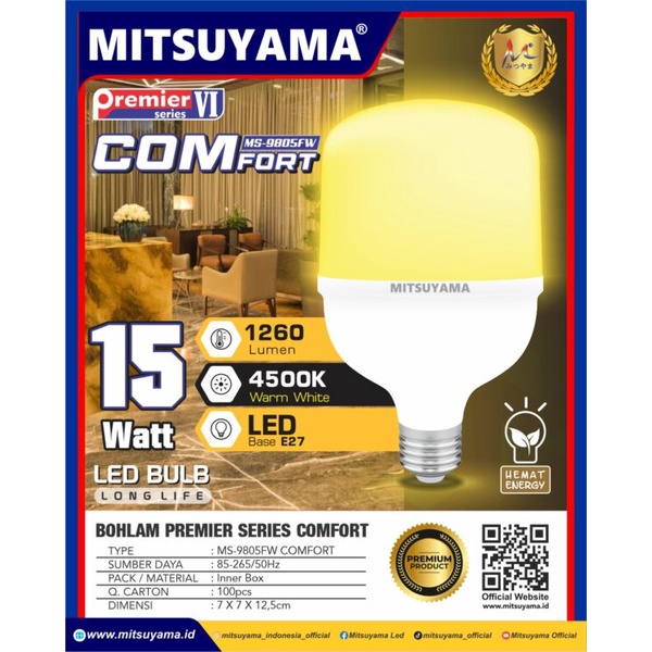 BOHLAM LED KUNING MITSUYAMA LAMPU PREMIER IV ORIGINAL MS-9850FW COMFORT