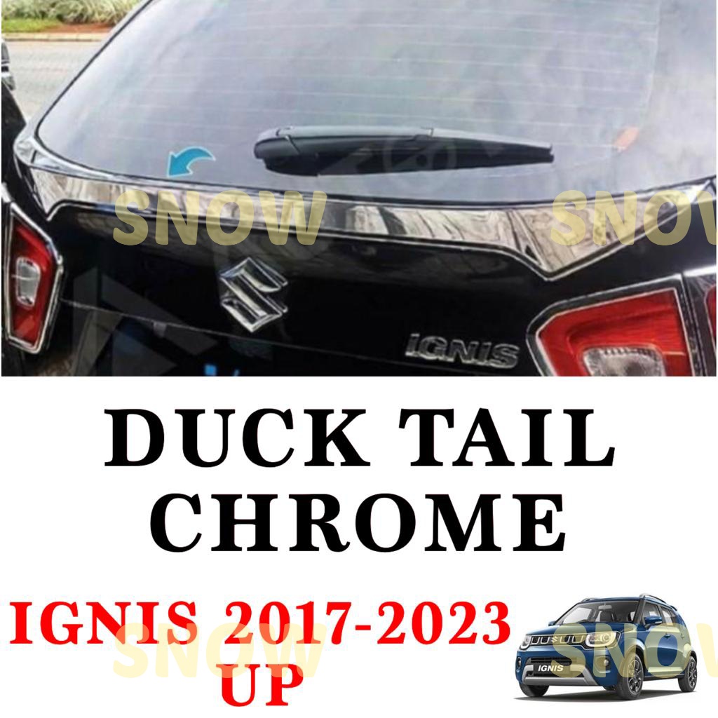 Duck Tail Belakang Suzuki Ignis 2017 2022 2023 Chrome Hitam Warna Body Mobil